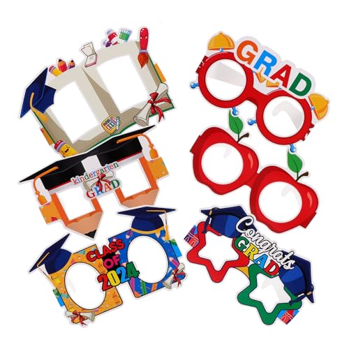 Alasum 6St Abschlussfeier-Brille Abschlussdekorationen Abschlussbrille 2024 für die Abschlussfeier glückwunsch grad brille Partyzubehör Abschlussfeier Brille Partybrille Papier von Alasum