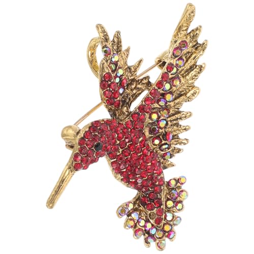 Alasum Brosche Schmuck für Frauen Alltags Schmuck Pin für Kleidung Tier Schmuck Schmucknadeln Vogel-Schmuck-Pin antike Kragennadel Vogelhalsbandnadel Schmuck Kragennadel Strasssteine rot von Alasum