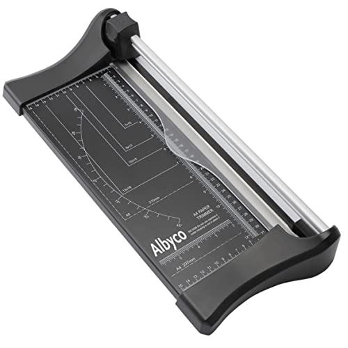 Albyco - Papierschneider A4 Schnittlänge 330 mm - Rollschneider, Schneidemaschine Papier, Schneidegerät, Schneidelineal - RSA4, Bis zu 8 Blatt 80-Gramm Papier - Stahl Albyco - Papierschneider A4 Schnittlänge 330 mm - Rollschneider, Schneidemaschine Papier, Schneidegerät, Schneidelineal - RSA4, Bis zu 8 Blatt 80-Gramm Papier - Stahl von Albyco