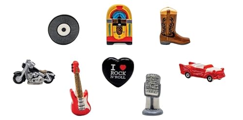 FaisTonGateau Rock n Roll Bohnen, Sammlerfeiern, für Epiphanische Königskette, 8 Bohnen, mehrfarbig FaisTonGateau Rock n Roll Bohnen, Sammlerfeiern, für Epiphanische Königskette, 8 Bohnen, mehrfarbig von Alcara