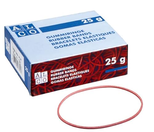 Gummiringe, 40mm ø, Inhalt 25g, Packungsart Pappschachtel, rot Gummiringe, 40mm ø, Inhalt 25g, Packungsart Pappschachtel, rot von Alco-Albert