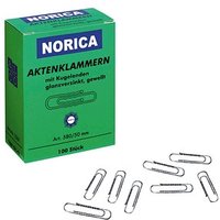 100 ALCO Aktenklammern NORICA silber Metall von Alco