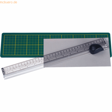 12 x Alco Schneidelineal mit Matte aus Kunststoff 35 cm transparent von Alco