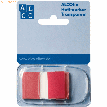20 x Alco Haftmarker Alcofix 43x25mm rot Kunststoffspender VE=50 Stück von Alco