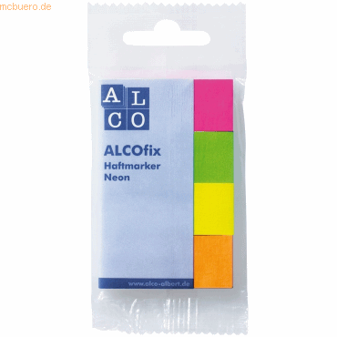 20 x Alco Haftmarker Alcofix neon 50x20mm VE=4 Farben je 50 Stück von Alco