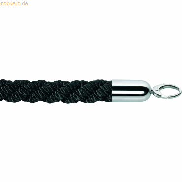 Alco Kordel für Seilständer 3cm mit Chrom-Endstück 1,5m schwarz von Alco