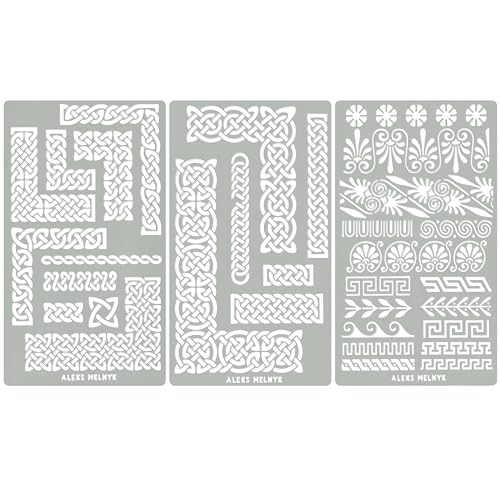 Aleks Melnyk #36 Griechischer Schlüssel, Bordüre Schablonen Möbel, Mäander, Metall Designer Stencils Vorlagen Painting, Ornamente Vintage, Brandmalerei, Gravur, Geometrische Motive, 3 Stück Aleks Melnyk #36 Griechischer Schlüssel, Bordüre Schablonen Möbel, Mäander, Metall Designer Stencils Vorlagen Painting, Ornamente Vintage, Brandmalerei, Gravur, Geometrische Motive, 3 Stück von Aleks Melnyk