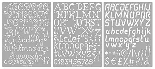 Aleks Melnyk #44 Schablonen Metall, Schablonen für Brandmalerei, planer metall, Stencils für Letters, Lettering, Alphabet, Buchstaben, Zahlen, gravur schablone, Schablonen Vintage Schrift, 3 Stück Aleks Melnyk #44 Schablonen Metall, Schablonen für Brandmalerei, planer metall, Stencils für Letters, Lettering, Alphabet, Buchstaben, Zahlen, gravur schablone, Schablonen Vintage Schrift, 3 Stück von Aleks Melnyk