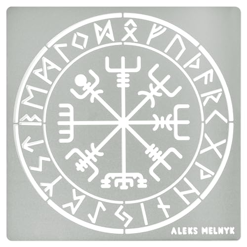 Aleks Melnyk #63 Schablone, Wikinger Kompass, Viking Runen, Metall Stencil Vorlagen for Painting, Vegvisir, Keltische Symbol, 1 Stück, Brandmalerei Schablone, Zeichnen, Germanen, Nordischer Kompass Aleks Melnyk #63 Schablone, Wikinger Kompass, Viking Runen, Metall Stencil Vorlagen for Painting, Vegvisir, Keltische Symbol, 1 Stück, Brandmalerei Schablone, Zeichnen, Germanen, Nordischer Kompass von Aleks Melnyk