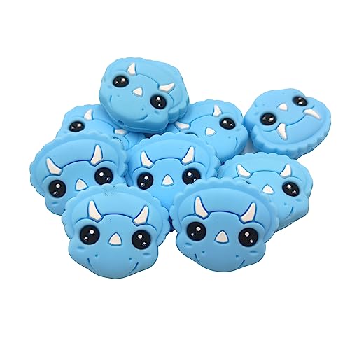 Alenybeby 15pcs Blue Color Silicone Triceratops Beads Silicone Dinosaur Shaped for Keychain Loose Silicone Beads for Pens Necklace Bracelet Making Pendant Alenybeby 15pcs Blue Color Silicone Triceratops Beads Silicone Dinosaur Shaped for Keychain Loose Silicone Beads for Pens Necklace Bracelet Making Pendant von Alenybeby