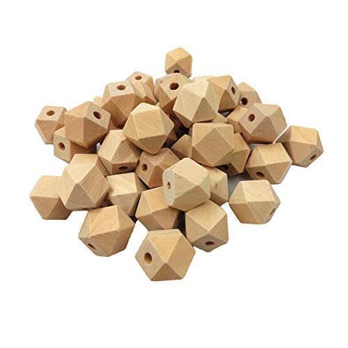 Alenybeby 50pcs Facettierte Holz Geometrische Sechseck Perlen 16mm Unfinished Polygon Sechseck Holz Perlen für DIY Heimwerker Handwerk Alenybeby 50pcs Facettierte Holz Geometrische Sechseck Perlen 16mm Unfinished Polygon Sechseck Holz Perlen für DIY Heimwerker Handwerk von Alenybeby