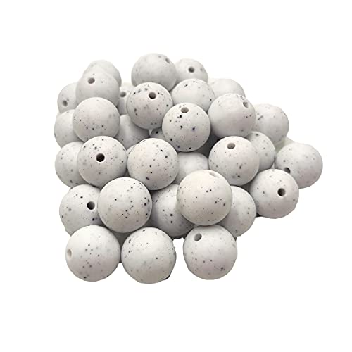 Alenybeby 50stk White Granite Color 15mm Silikon Perle Perlen für Erwachsene Schlüsselanhänger Frau Armband Schmuck Perlen Kit DIY Handwerk Zubehör Home Dekoration Halskette Alenybeby 50stk White Granite Color 15mm Silikon Perle Perlen für Erwachsene Schlüsselanhänger Frau Armband Schmuck Perlen Kit DIY Handwerk Zubehör Home Dekoration Halskette von Alenybeby