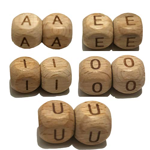 Alenybeby Aeiou Holz-Vokal-Buchstaben-Perlen, 12 mm, Buche, Würfel, Zubehör für Schlüsselanhänger, Namen, DIY, Perlen, Handarbeit, Halskette, 50 Stück Alenybeby Aeiou Holz-Vokal-Buchstaben-Perlen, 12 mm, Buche, Würfel, Zubehör für Schlüsselanhänger, Namen, DIY, Perlen, Handarbeit, Halskette, 50 Stück von Alenybeby
