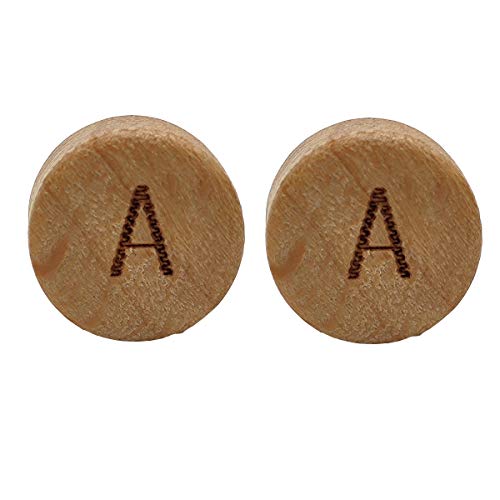 Alenybeby Buchstabenperlen aus Buchenholz, rund, 15 mm, rund, flache Form, Zubehör mit 3,5 mm Loch für Schlüsselanhänger, Namensherstellung, Armband, Halskette, 50 Stück Alenybeby Buchstabenperlen aus Buchenholz, rund, 15 mm, rund, flache Form, Zubehör mit 3,5 mm Loch für Schlüsselanhänger, Namensherstellung, Armband, Halskette, 50 Stück von Alenybeby