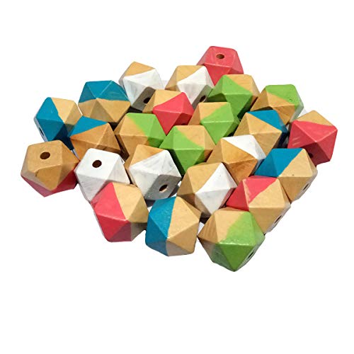 Alenybeby Geometrische Holzperlen, 18 mm, 50 Stück, zweifarbige sechseckige Holzperlen, Bastelperlen für DIY-Schmuckherstellung Alenybeby Geometrische Holzperlen, 18 mm, 50 Stück, zweifarbige sechseckige Holzperlen, Bastelperlen für DIY-Schmuckherstellung von Alenybeby
