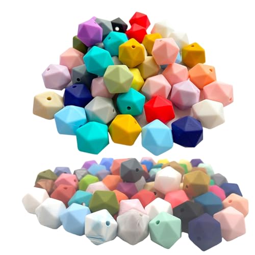 Alenybeby Geometrische Polygon-Perlen, 14 mm, gemischt, bunt, lose Gummi-Ikosaeder, achteckige Perlen für Schlüsselanhänger, Stifte, Damen, Schlüsselband, Schmuck, 100 Stück Alenybeby Geometrische Polygon-Perlen, 14 mm, gemischt, bunt, lose Gummi-Ikosaeder, achteckige Perlen für Schlüsselanhänger, Stifte, Damen, Schlüsselband, Schmuck, 100 Stück von Alenybeby