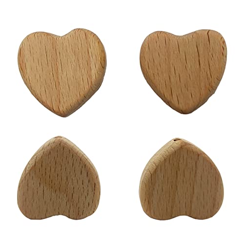 Alenybeby Herzperlen aus natürlichem Buchenholz, 25 mm, Bastelbedarf für Schmuckherstellung und Dekoration, 20 Stück Alenybeby Herzperlen aus natürlichem Buchenholz, 25 mm, Bastelbedarf für Schmuckherstellung und Dekoration, 20 Stück von Alenybeby