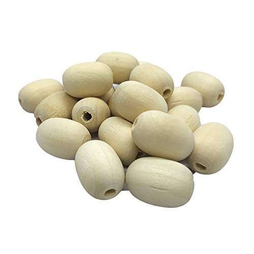 Alenybeby Ovale Naturholzperlen, 15 x 12 mm, 50 Stück, 3 mm Loch, DIY-Schmuckherstellung (20 mm13 mm) von Alenybeby