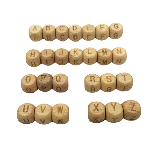 Alenybeby Quadratische Alphabet-Perlen aus Holz mit A-Z-Zeichen, 10 mm, Buchenholz-Buchstabenperlen für Schlüsselanhänger, Schmuckherstellung, 104 Stück Alenybeby Quadratische Alphabet-Perlen aus Holz mit A-Z-Zeichen, 10 mm, Buchenholz-Buchstabenperlen für Schlüsselanhänger, Schmuckherstellung, 104 Stück von Alenybeby