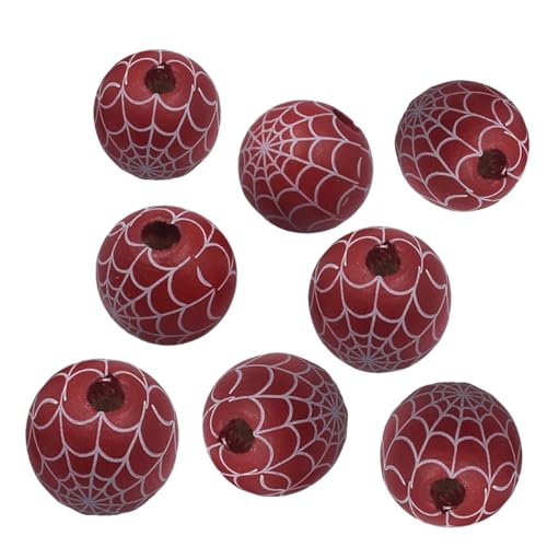 Alenybeby Rote Holzperlen, 16 mm, Spinnennetz-Perlen für Schlüsselanhänger, Basteln, Bauernhaus, Schmuckdekoration, 100 Stück Alenybeby Rote Holzperlen, 16 mm, Spinnennetz-Perlen für Schlüsselanhänger, Basteln, Bauernhaus, Schmuckdekoration, 100 Stück von Alenybeby