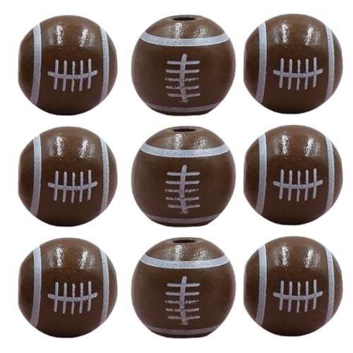 Alenybeby Runde Holzperlen für Baseballball, 16 mm, Braun, 100 Stück von Alenybeby
