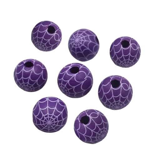 Alenybeby Runde Holzperlen mit Spinnennetz, 16 mm, für Bastelarbeiten, Bauernhaus, Party, Dekoration, Violett, 100 Stück Alenybeby Runde Holzperlen mit Spinnennetz, 16 mm, für Bastelarbeiten, Bauernhaus, Party, Dekoration, Violett, 100 Stück von Alenybeby