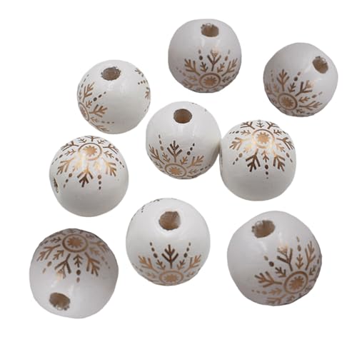 Alenybeby Runde Schneeflocken-Perlen aus Holz für Stifte, Naturholzperlen, Bastelarbeiten, Weihnachtsdekoration, 16 mm, Weiß, 100 Stück Alenybeby Runde Schneeflocken-Perlen aus Holz für Stifte, Naturholzperlen, Bastelarbeiten, Weihnachtsdekoration, 16 mm, Weiß, 100 Stück von Alenybeby