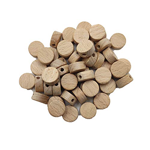 Alenybeby Runde flache Perlen aus natürlichem Buchenholz, 15 x 8 mm mit 3 mm Loch, Bastelzubehör für Schlüsselanhänger und Schlüsselbänder, 100 Stück Alenybeby Runde flache Perlen aus natürlichem Buchenholz, 15 x 8 mm mit 3 mm Loch, Bastelzubehör für Schlüsselanhänger und Schlüsselbänder, 100 Stück von Alenybeby
