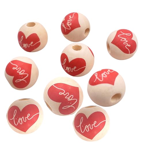 Alenybeby Runde rote Herzperlen aus Holz, 16 mm, für Schlüsselanhänger, DIY, Basteln, Valentinstag, Party-Dekoration, 100 Stück Alenybeby Runde rote Herzperlen aus Holz, 16 mm, für Schlüsselanhänger, DIY, Basteln, Valentinstag, Party-Dekoration, 100 Stück von Alenybeby