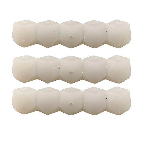 Alenybeby Sechseckige Silikon-Perlen, 17 mm, 30 Stück, Bulk-Silikon-Gummi, Fokal-Polygon-Würfel, Perlen für Schlüsselanhänger und Bastelprojekte (transparent, 17) von Alenybeby