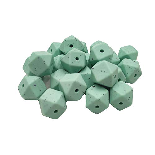 Alenybeby Sechseckige Silikon-Perlen, Kugel, 14 mm, lose geometrische sechseckige Silikonperlen für Schlüsselanhänger, Mutter, Schlüsselband, Schmuckherstellung, Mintgrün, Granit, 14 Stück, 50 Stück Alenybeby Sechseckige Silikon-Perlen, Kugel, 14 mm, lose geometrische sechseckige Silikonperlen für Schlüsselanhänger, Mutter, Schlüsselband, Schmuckherstellung, Mintgrün, Granit, 14 Stück, 50 Stück von Alenybeby
