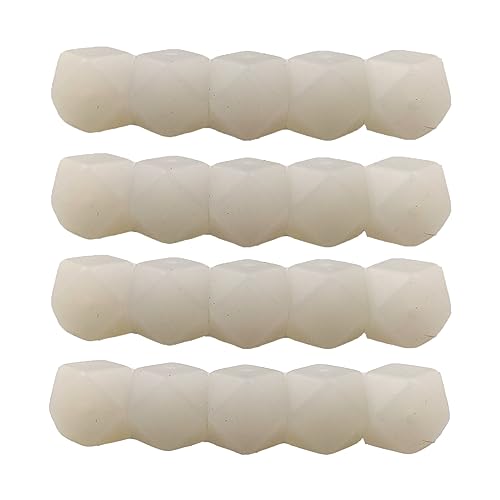 Alenybeby Sechseckige Silikon-Perlen, Kugeln, 14 mm, lose geometrische sechseckige Silikon-Perlen für Schlüsselanhänger, Mutter, Schlüsselband, Schmuckherstellung, 50 Stück (transparent, 14) von Alenybeby