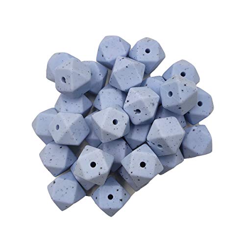 Alenybeby Sechseckige Silikon-Perlen, Kugeln, 14 mm, lose geometrische sechseckige Silikonperlen für Schlüsselanhänger, Mutter, Schlüsselband, Schmuckherstellung, Hellblauer Granit, 50 Stück Alenybeby Sechseckige Silikon-Perlen, Kugeln, 14 mm, lose geometrische sechseckige Silikonperlen für Schlüsselanhänger, Mutter, Schlüsselband, Schmuckherstellung, Hellblauer Granit, 50 Stück von Alenybeby