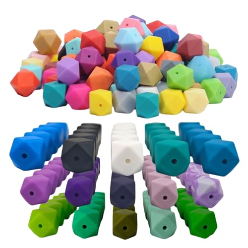 Alenybeby Sechseckige Silikonperlen, 14 mm, gemischt, bunt, lose Gummi-Perlen, sechseckige Brennperlen für Schlüsselanhänger, Stifte, Damen, Schlüsselband, Schmuck, handgefertigt, 100 Stück Alenybeby Sechseckige Silikonperlen, 14 mm, gemischt, bunt, lose Gummi-Perlen, sechseckige Brennperlen für Schlüsselanhänger, Stifte, Damen, Schlüsselband, Schmuck, handgefertigt, 100 Stück von Alenybeby