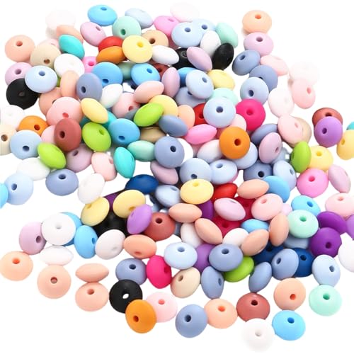 Alenybeby Silikon-Linsenperlen, 12 mm, bunte Silikon-Abakusperlen, lose Abstandshalter, Schmuckperlen, DIY, Schlüsselband, Schlüsselanhänger, Zubehör, 100 Stück Alenybeby Silikon-Linsenperlen, 12 mm, bunte Silikon-Abakusperlen, lose Abstandshalter, Schmuckperlen, DIY, Schlüsselband, Schlüsselanhänger, Zubehör, 100 Stück von Alenybeby