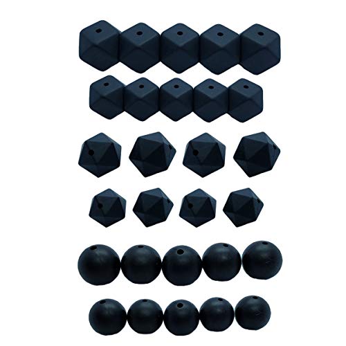 Alenybeby Silikonperlen zum Selbermachen, 14 mm, 17 mm, sechseckige Ikosaederperlen, 12 mm, 15 mm, runde Silikonperlen für Schlüsselanhänger, Mutter, Handwerk, Halskette, Schmuckherstellung, 50 Stück Alenybeby Silikonperlen zum Selbermachen, 14 mm, 17 mm, sechseckige Ikosaederperlen, 12 mm, 15 mm, runde Silikonperlen für Schlüsselanhänger, Mutter, Handwerk, Halskette, Schmuckherstellung, 50 Stück von Alenybeby
