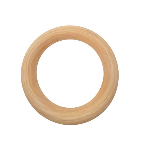 Bastelringe aus Naturholz, 70 mm Außendurchmesser, 20 Stück, unlackierte Holzkreise für DIY-Projekte (20) von Alenybeby