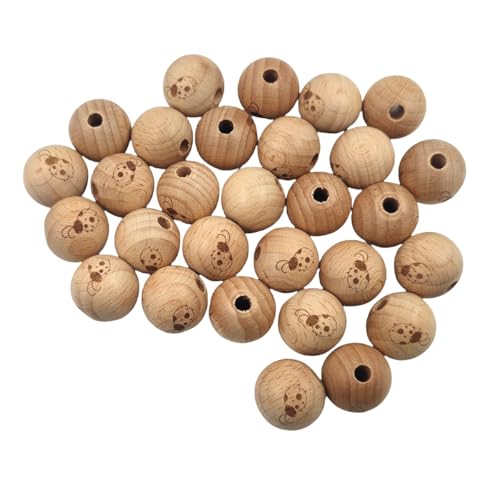 Natürliche Holzperlen mit Marienkäfermuster, 100 Stück, 14 mm Buche runde Perlen für Schmuckherstellung, DIY Handwerk, Girlande, Dekoration Natürliche Holzperlen mit Marienkäfermuster, 100 Stück, 14 mm Buche runde Perlen für Schmuckherstellung, DIY Handwerk, Girlande, Dekoration von Alenybeby