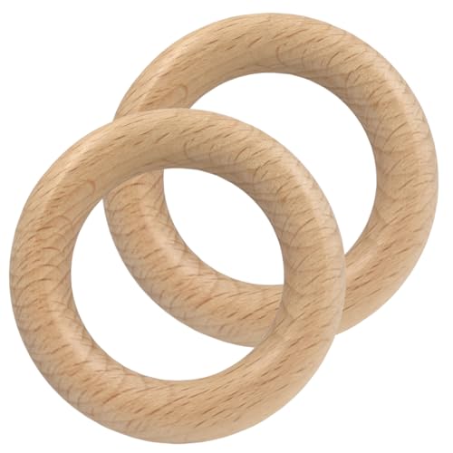 Ringe aus natürlichem Buchenholz, 70 mm, 20 Stück, unlackierte, glatte Kreise für DIY-Handwerk, Schmuckherstellung (70 mm) von Alenybeby