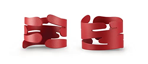 Alessi Barkring BM17S2 R - Set mit Zwei Design-Serviettenhaltern mit Natürlich Inspirierter Dekoration, aus mit Epoxidharz Gefärbtem Stahl, Rot Alessi Barkring BM17S2 R - Set mit Zwei Design-Serviettenhaltern mit Natürlich Inspirierter Dekoration, aus mit Epoxidharz Gefärbtem Stahl, Rot von Alessi