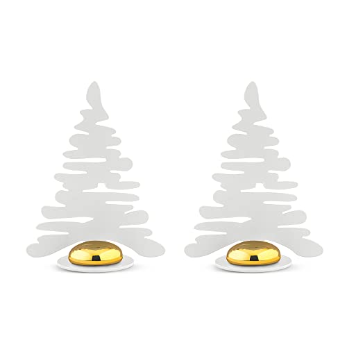 Alessi Set bestehend aus Zwei Tischkartenhaltern aus Stahl, epoxidharzlackiert, weiß mit Magnet aus Porzellan, Harz Alessi Set bestehend aus Zwei Tischkartenhaltern aus Stahl, epoxidharzlackiert, weiß mit Magnet aus Porzellan, Harz von Alessi