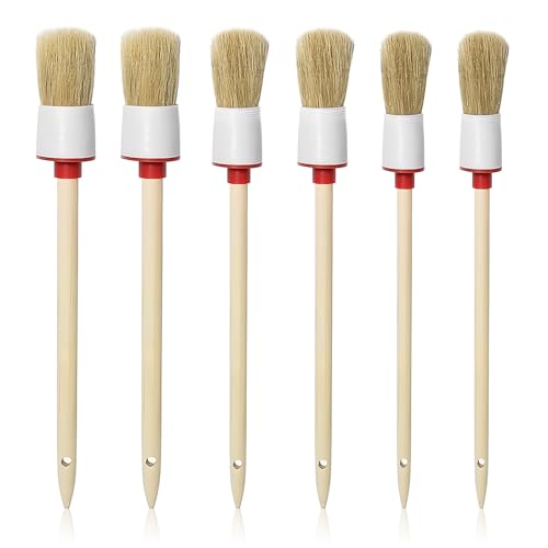 Alethron Borstenpinsel, 6 Stück Pinsel Rund 20mm/25mm/30mm Professionelles Naturholz Rundpinsel Ringpinsel Set Wachspinsel zum Streichen von Wänden und Möbeln für den Hausgebrauch Alethron Borstenpinsel, 6 Stück Pinsel Rund 20mm/25mm/30mm Professionelles Naturholz Rundpinsel Ringpinsel Set Wachspinsel zum Streichen von Wänden und Möbeln für den Hausgebrauch von Alethron