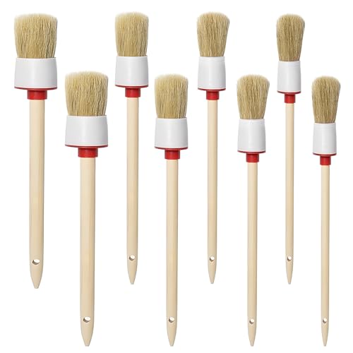 Alethron Borstenpinsel, 8 Stück Pinsel Rund 20mm/25mm/30mm/35mm Professionelles Naturholz Rundpinsel Ringpinsel Set Wachspinsel zum Streichen Lackpinsel von Wänden und Möbeln für den Hausgebrauch Alethron Borstenpinsel, 8 Stück Pinsel Rund 20mm/25mm/30mm/35mm Professionelles Naturholz Rundpinsel Ringpinsel Set Wachspinsel zum Streichen Lackpinsel von Wänden und Möbeln für den Hausgebrauch von Alethron