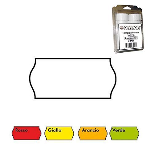 26 x 12 Blister 10 Rollen Etiketten für Prezzatrice Gelb Permanent von Alevar