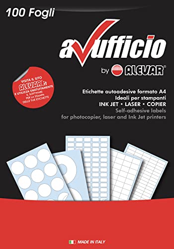 3000 selbstklebende Etiketten ohne Ränder - 70 x 29,7 mm - 30 weiße Etiketten für Blatt - 100 Blatt A4 von Alevar