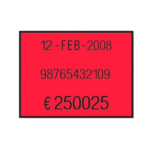 37 x 28 Etiketten, 24 Stück, Rot Fluo Permanent 37 x 28 Etiketten, 24 Stück, Rot Fluo Permanent von Alevar