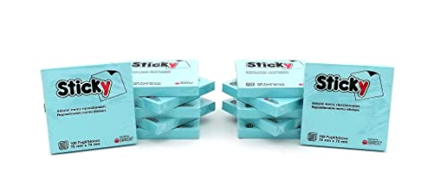 Alevar Sticky Block, 100 Stück, wiederverwendbar, 75 x 75 mm, Farbe blau, 12 Stück Alevar Sticky Block, 100 Stück, wiederverwendbar, 75 x 75 mm, Farbe blau, 12 Stück von Alevar
