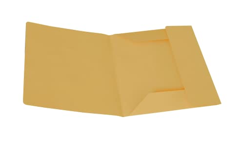 Alevar Ordner mit 3 Klappen aus Manilla-Karton, 150 g, 100% recyceltes Papier, Format 25 x 33 cm, Farbe Gelb, 50 Stück von Alevar