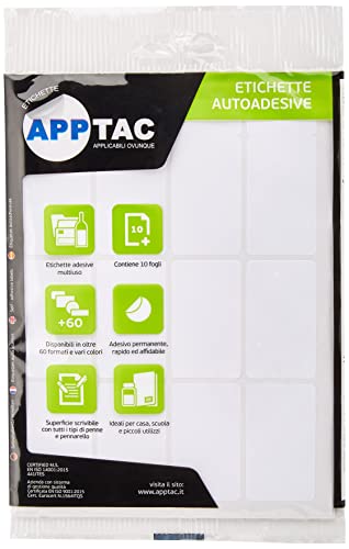 Packung mit 10 Bögen mit 12 Mehrzwecketiketten für Blatt, Format 46 x 27 mm, abgerundete Ecken, insgesamt 120 Stück Packung mit 10 Bögen mit 12 Mehrzwecketiketten für Blatt, Format 46 x 27 mm, abgerundete Ecken, insgesamt 120 Stück von Alevar