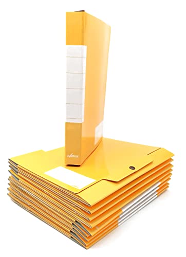Ordner mit Verschluss Alevar 3 Knöpfe Rücken 4 25 x 35 cm Packung 10 Stück Farbe Gelb von Alevar